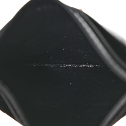 Saint Laurent Grain De Poudre Matelasse Chevron Monogram Credit Card Case Black 5 of 6