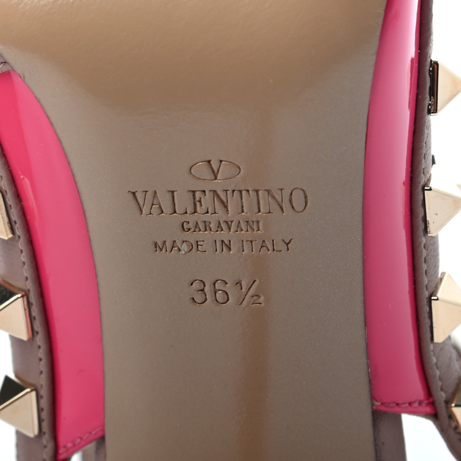 Valentino Garavani Patent Nappa Rockstud Ankle Strap 10mm Pumps 36.5 Peony Poudre 6 of 7