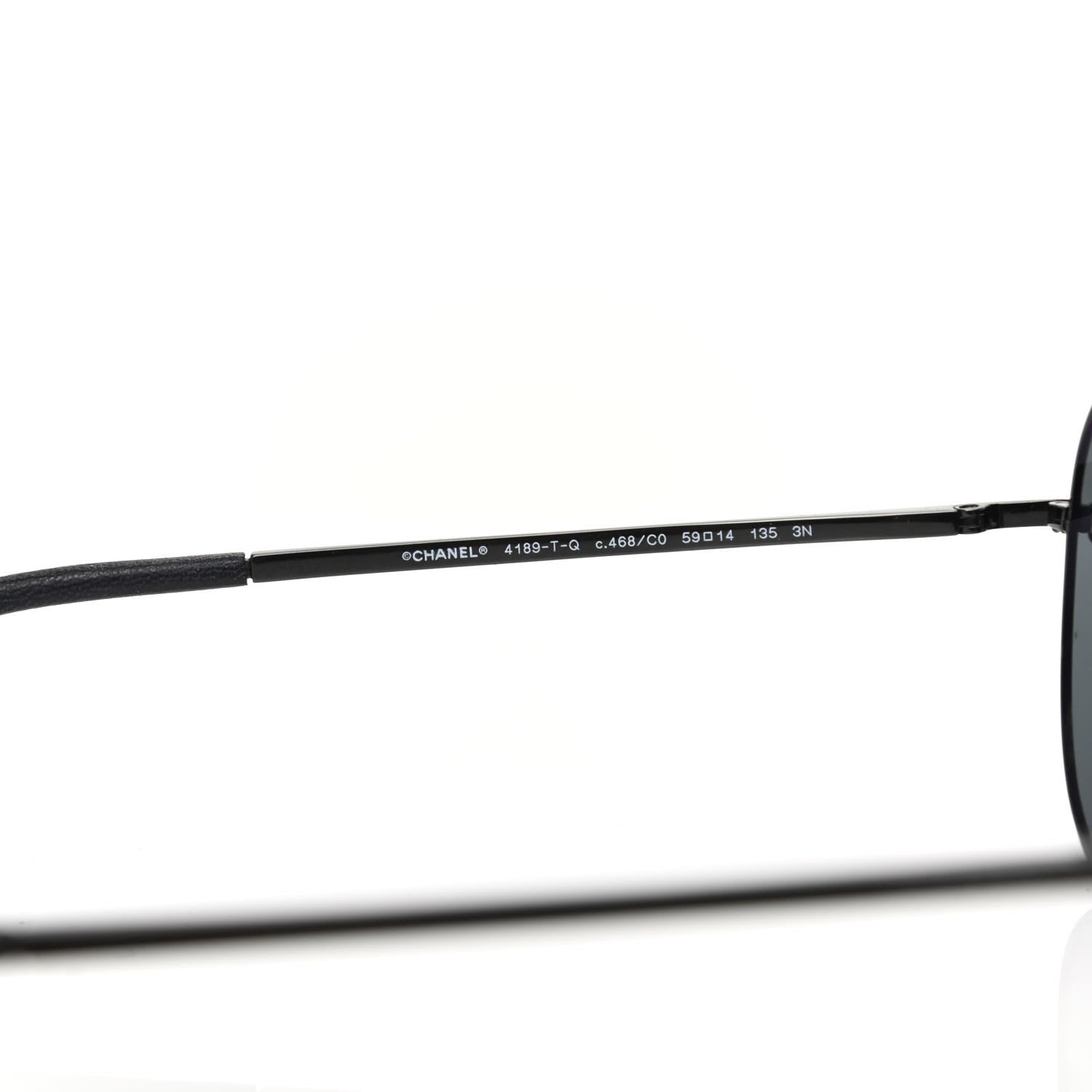 Chanel Metal Aviator CC Sunglasses 4189 T-Q Black 5 of 8