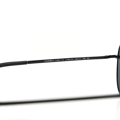 Chanel Metal Aviator CC Sunglasses 4189 T-Q Black 5 of 8
