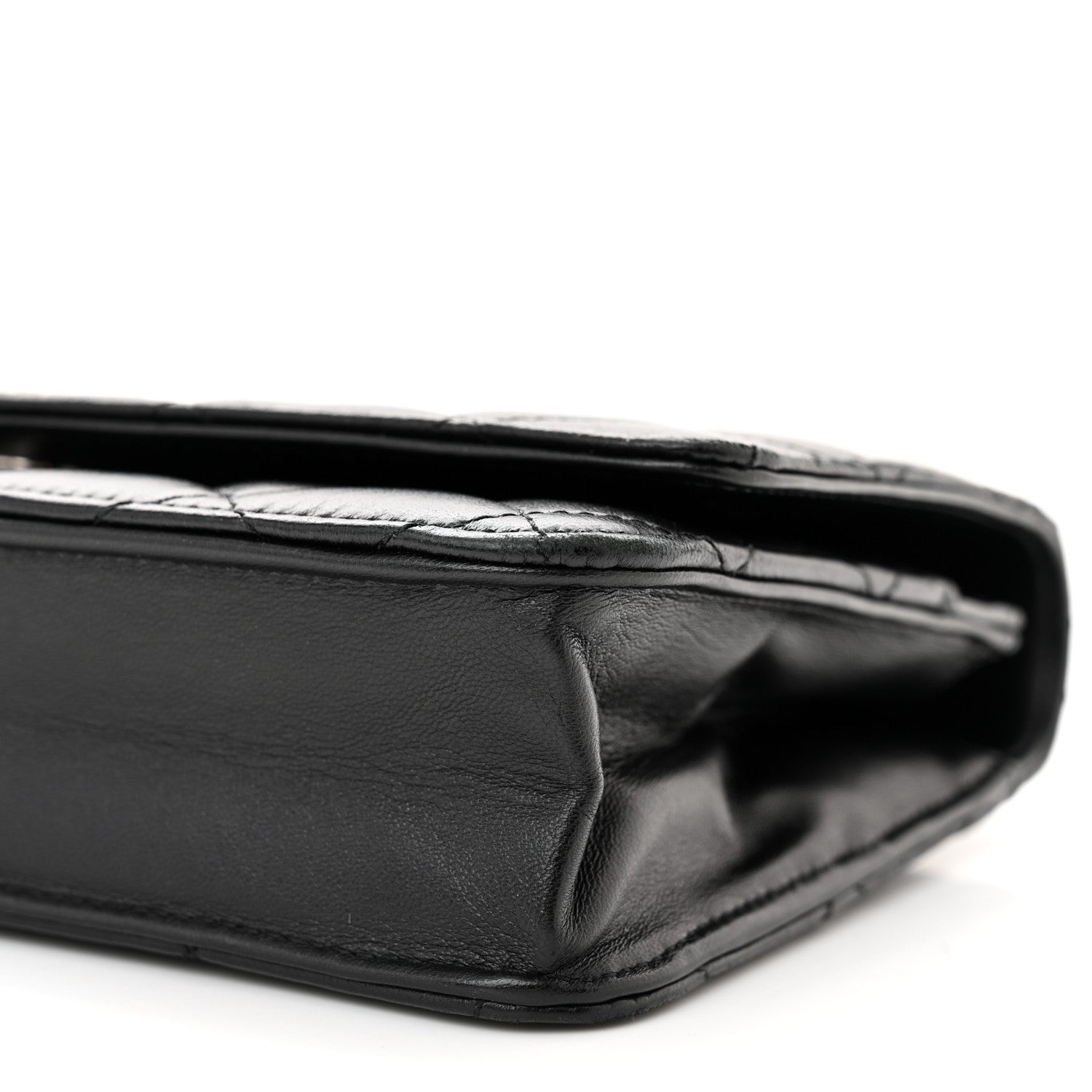 Chanel Lambskin Quilted Wallet On Chain WOC Black 11 of 12