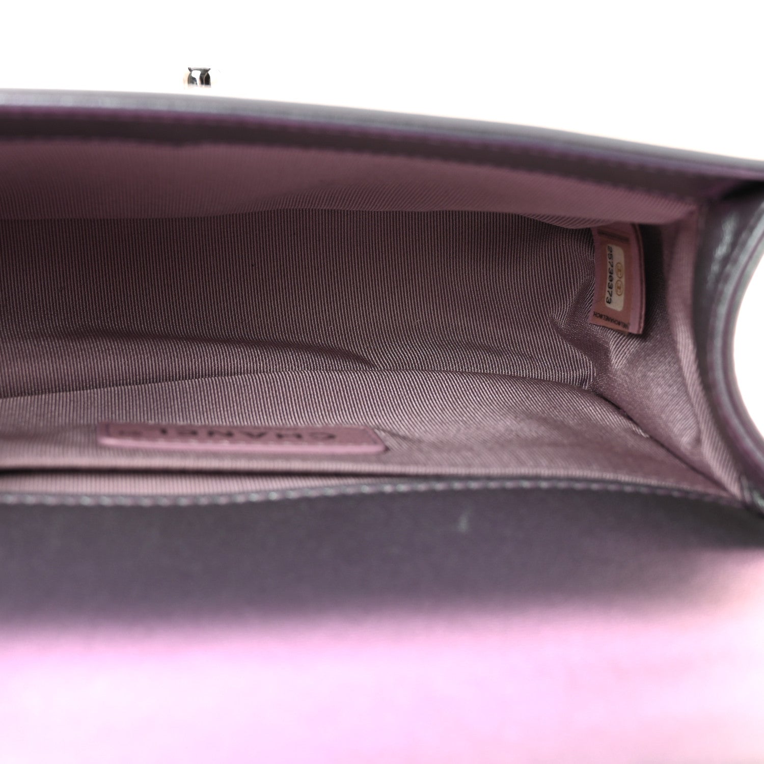 Chanel Iridescent Patent Calfskin PVC Quilted Small Boy Flap Light Purple 5 of 10