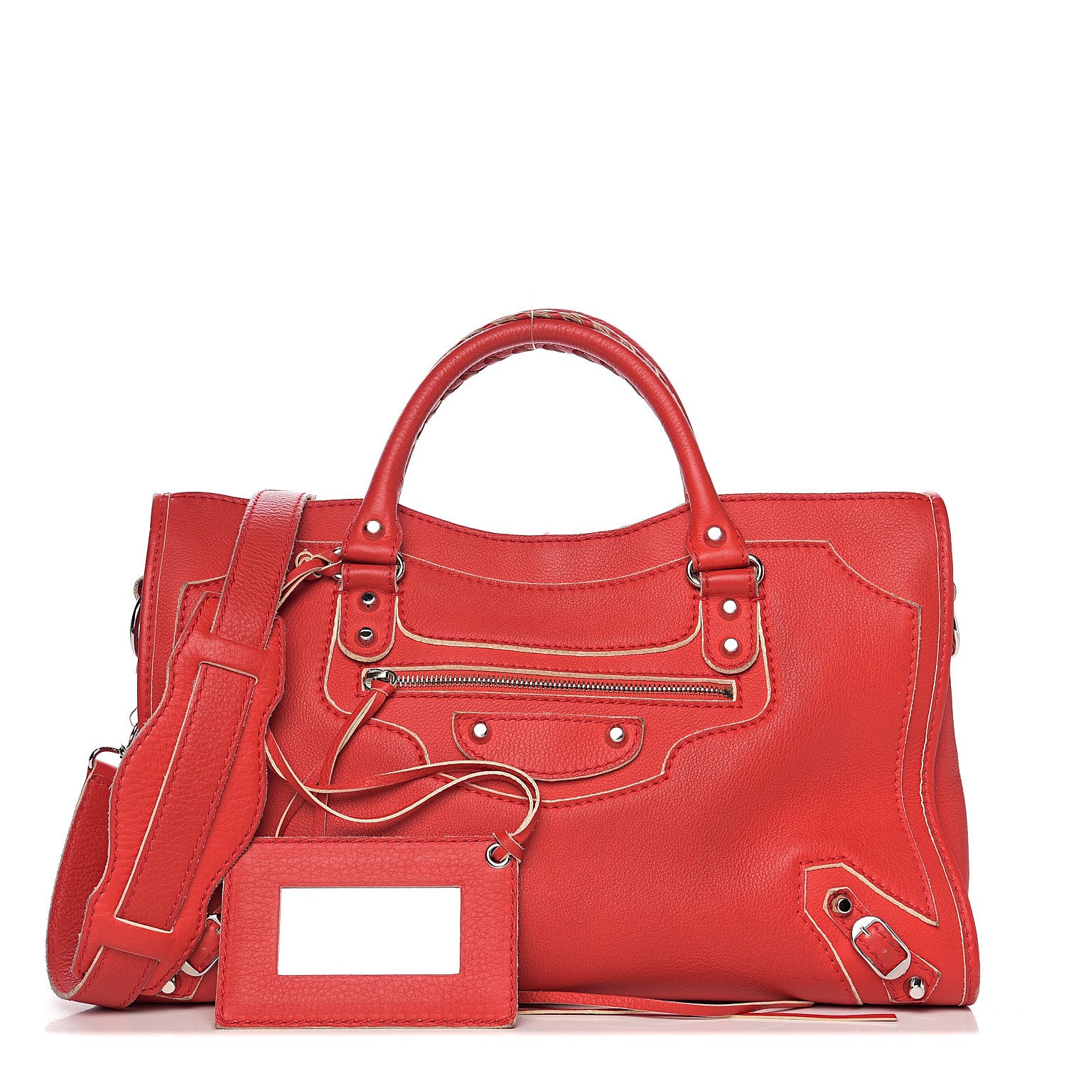 Balenciaga Supple Grained Calfskin Classic Silver Hardware Highlight City Rouge Fraise 1 of 14
