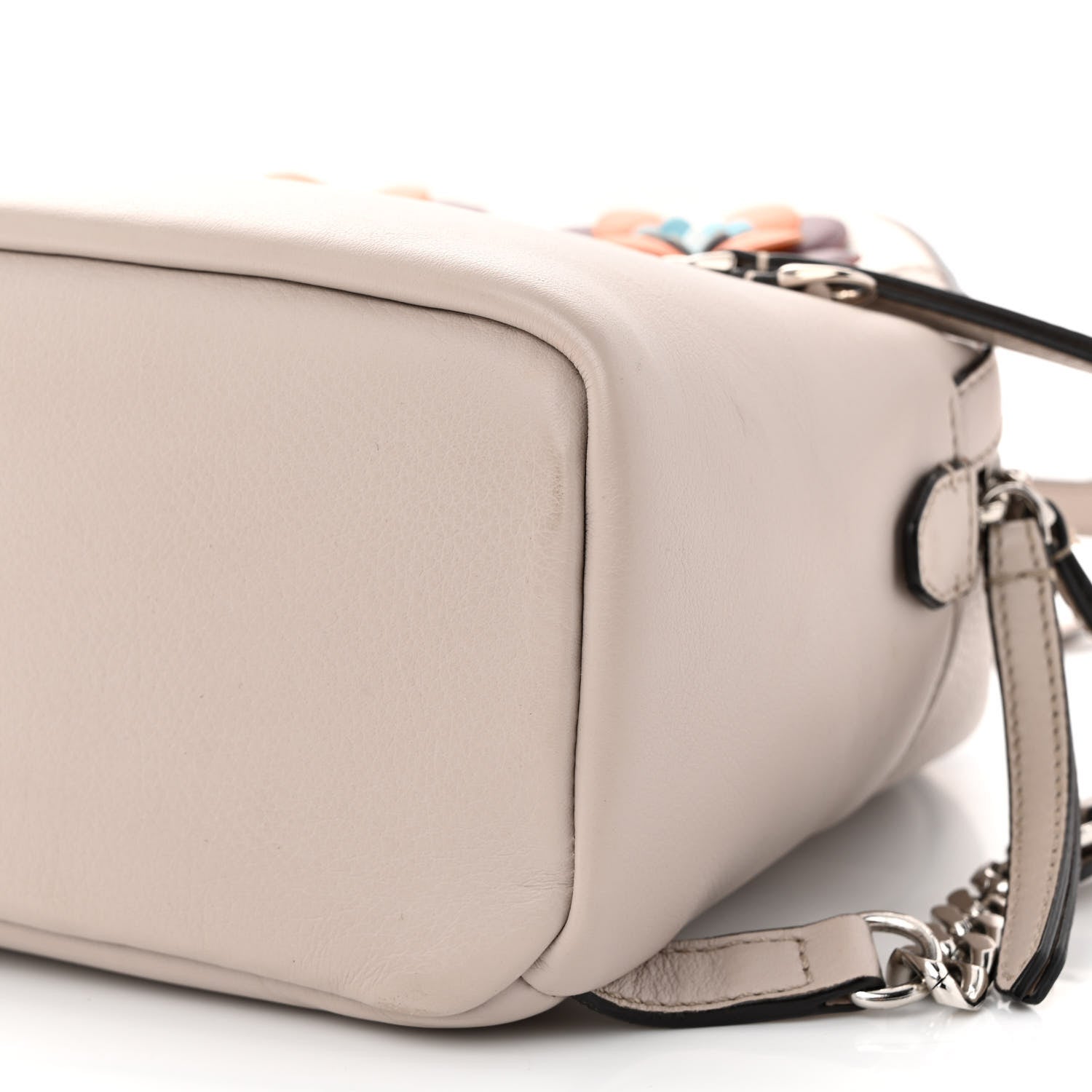 Fendi Vitello Dolce Floral Eyes Mini Backpack Grigio Polvere Multicolor 10 of 11