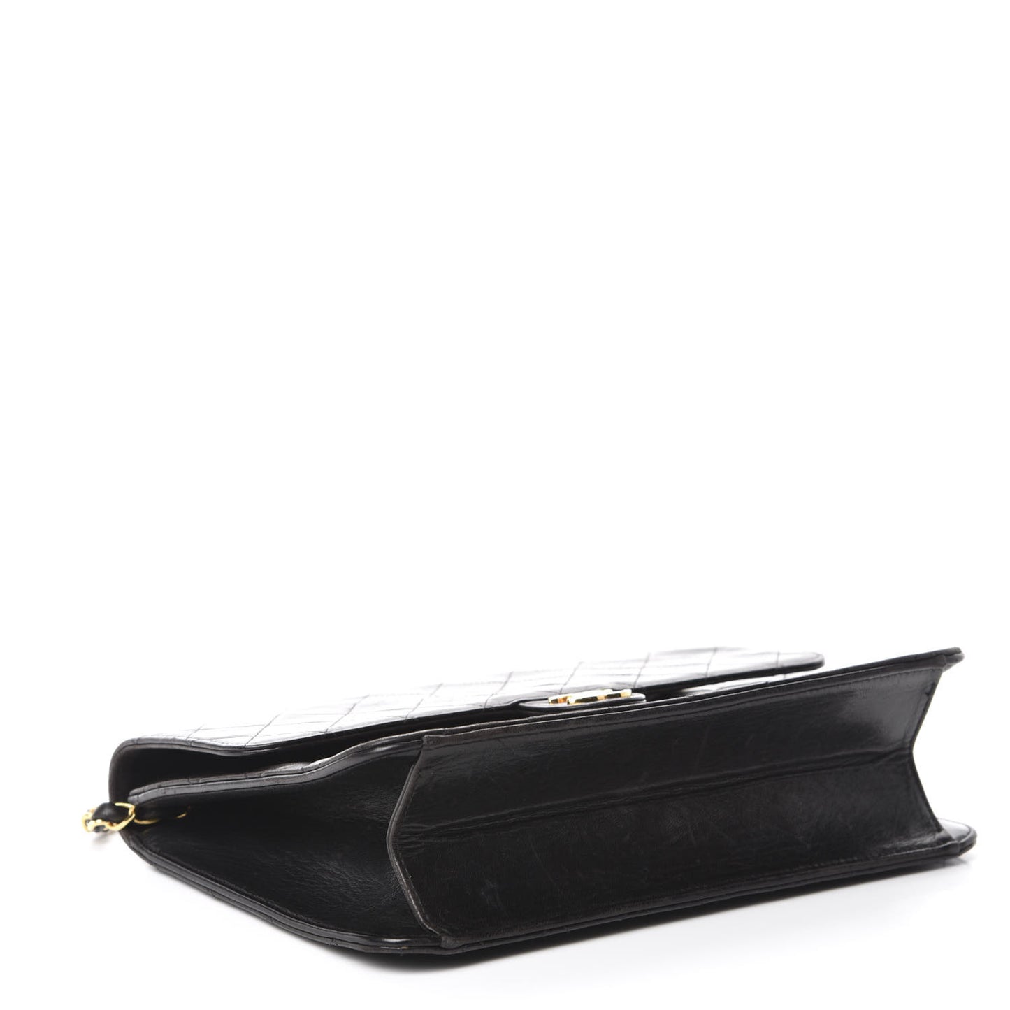 Lambskin Quilted Medium Single Flap Black