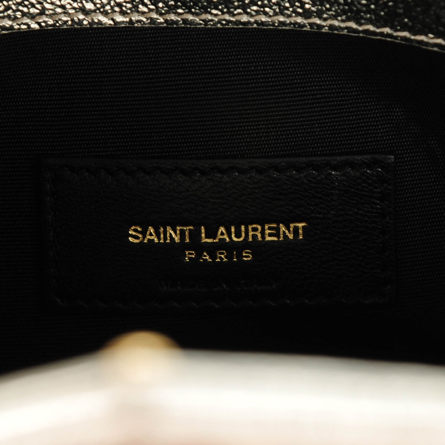 Saint Laurent Grain De Poudre Matelasse Chevron Monogram Envelope Chain Wallet Gold 6 of 6