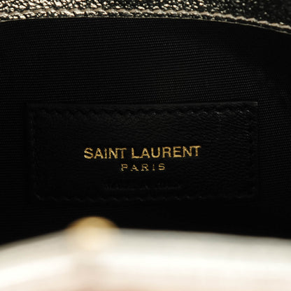 Saint Laurent Grain De Poudre Matelasse Chevron Monogram Envelope Chain Wallet Gold 6 of 6