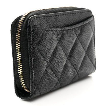 Chanel Caviar Quilted Zip Coin Purse Black 3 of 9