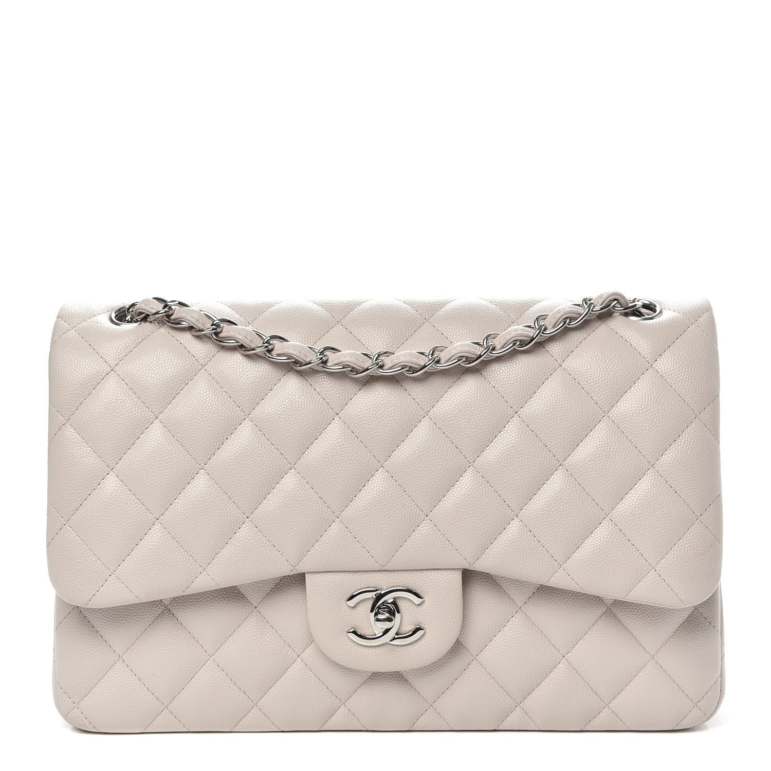 Chanel Caviar Quilted Jumbo Double Flap Ivory 1 of 14