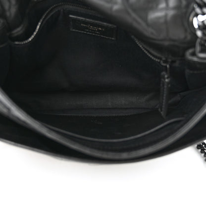 Saint Laurent Crocodile Embossed Lambskin Monogram Medium Niki Chain Satchel Black 5 of 11
