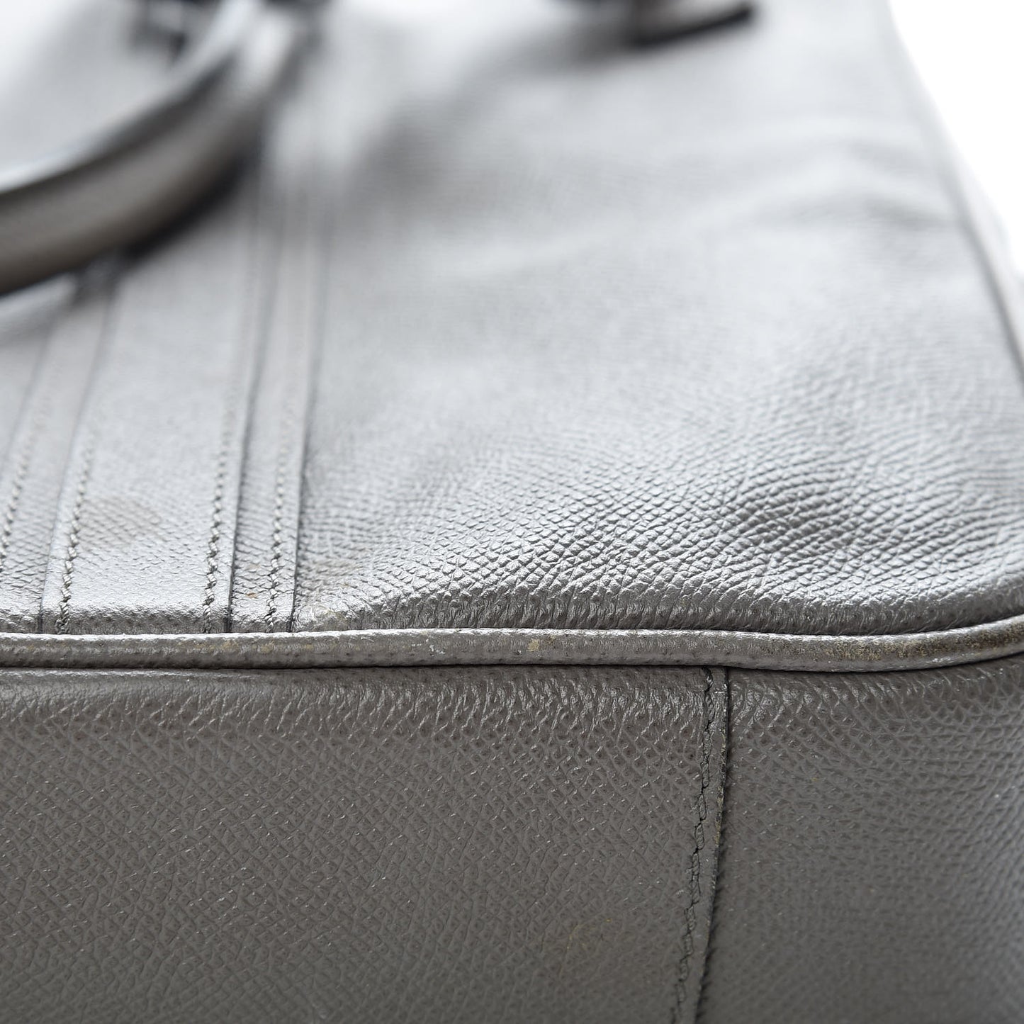 Textured Calfskin Briefcase Grey
