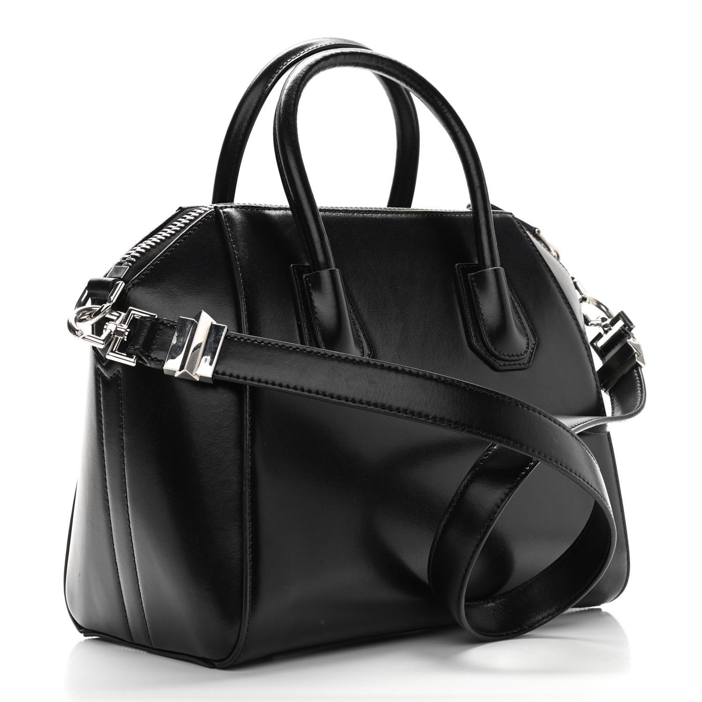 Shiny Lord Calfskin Small Antigona Black