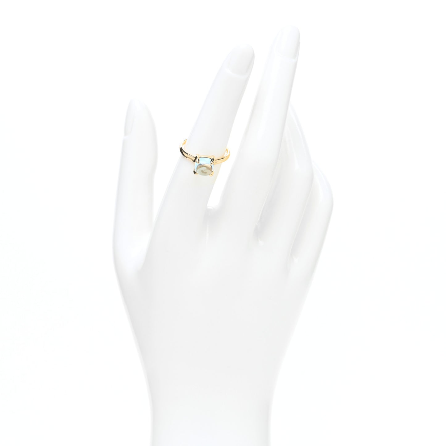 18K Yellow Gold Blue Topaz 7mm Paloma Picasso Sugar Stacks Ring 52 6
