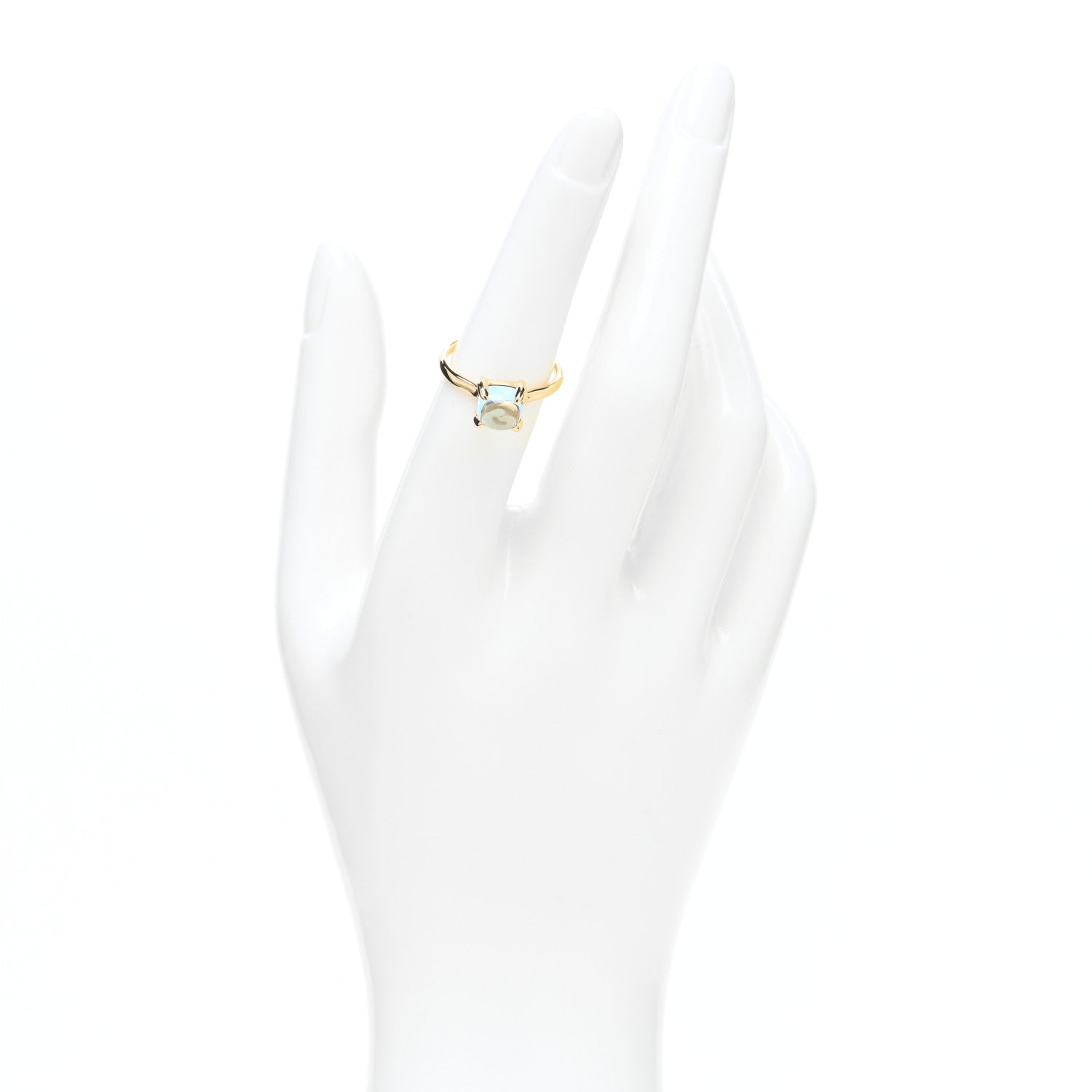 Tiffany 18K Yellow Gold Blue Topaz 7mm Paloma Picasso Sugar Stacks Ring 52 6 2 of 5