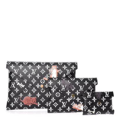 Louis Vuitton Catogram Kirigami Pochette Set Black 3 of 11