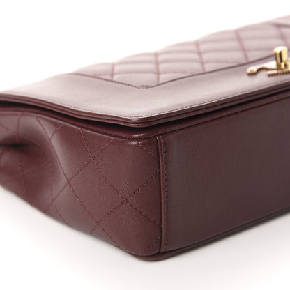 Chanel Sheepskin Quilted Vintage Mademoiselle Flap Dark Red 6 of 13