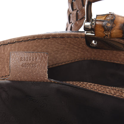 Gucci Calfskin Medium Bamboo Bar Tote Bag Brown 9 of 13