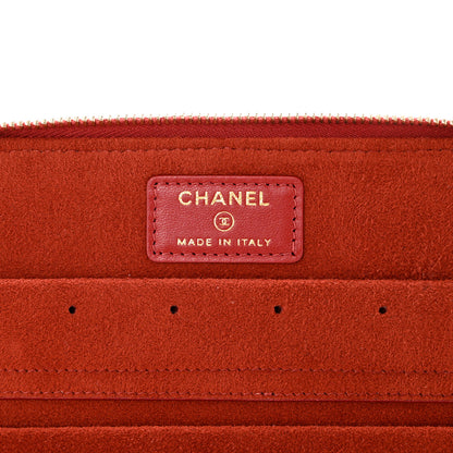 Chanel Caviar Quilted Top Handle Jewelry Case Red 7 of 10