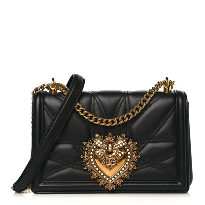 Dolce & Gabbana Calfskin Medium Devotion Crossbody Bag Black 1 of 8