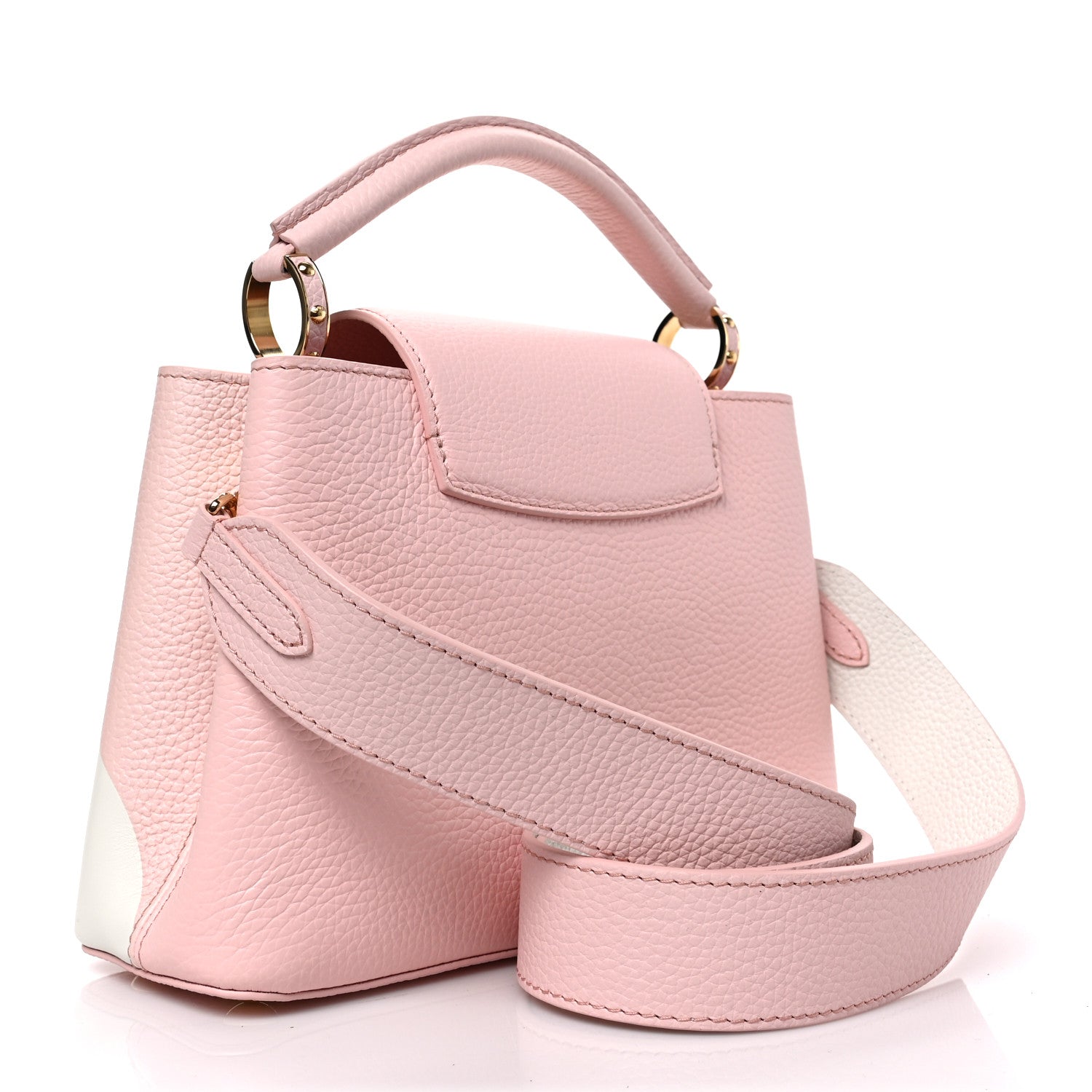 Louis Vuitton Taurillon Monogram Flower Capucines BB Pink Creme 3 of 8