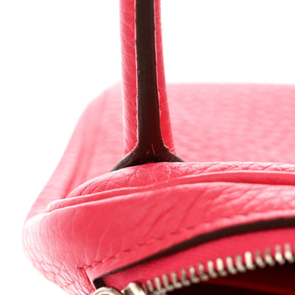 Hermes Taurillon Clemence Mini Lindy 20 Rose Extreme 11 of 12