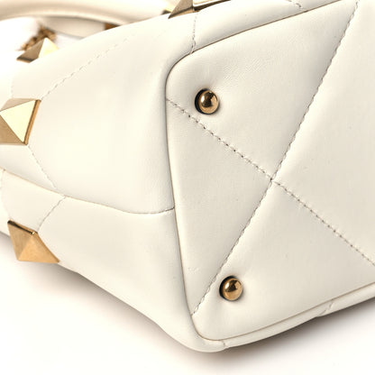 Valentino Garavani Nappa Small Roman Stud The Handle Bag Ivory 8 of 9