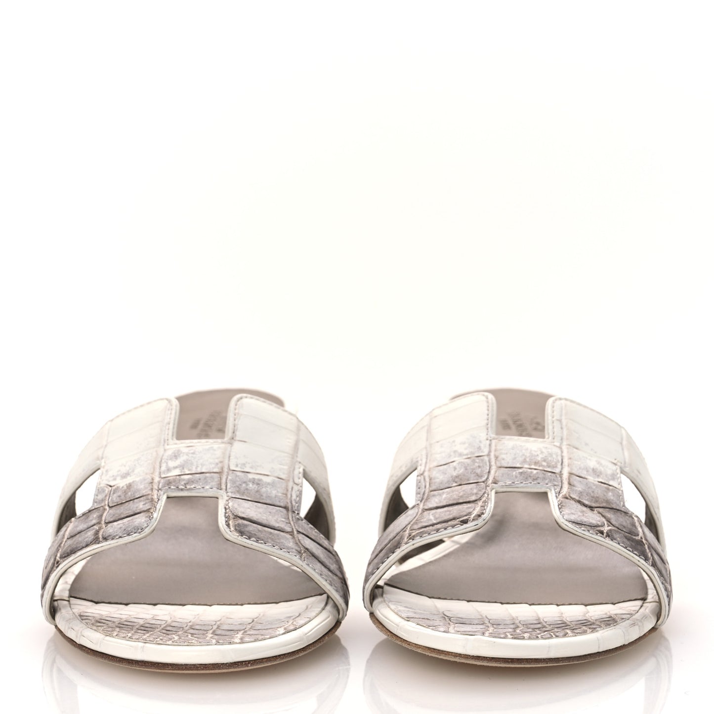 Matte Niloticus Crocodile Himalaya Oasis Sandals 40 White