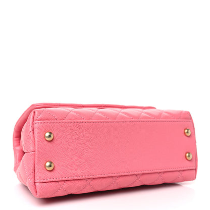 Chanel Caviar Lizard Embossed Quilted Mini Coco Handle Flap Pink 4 of 10