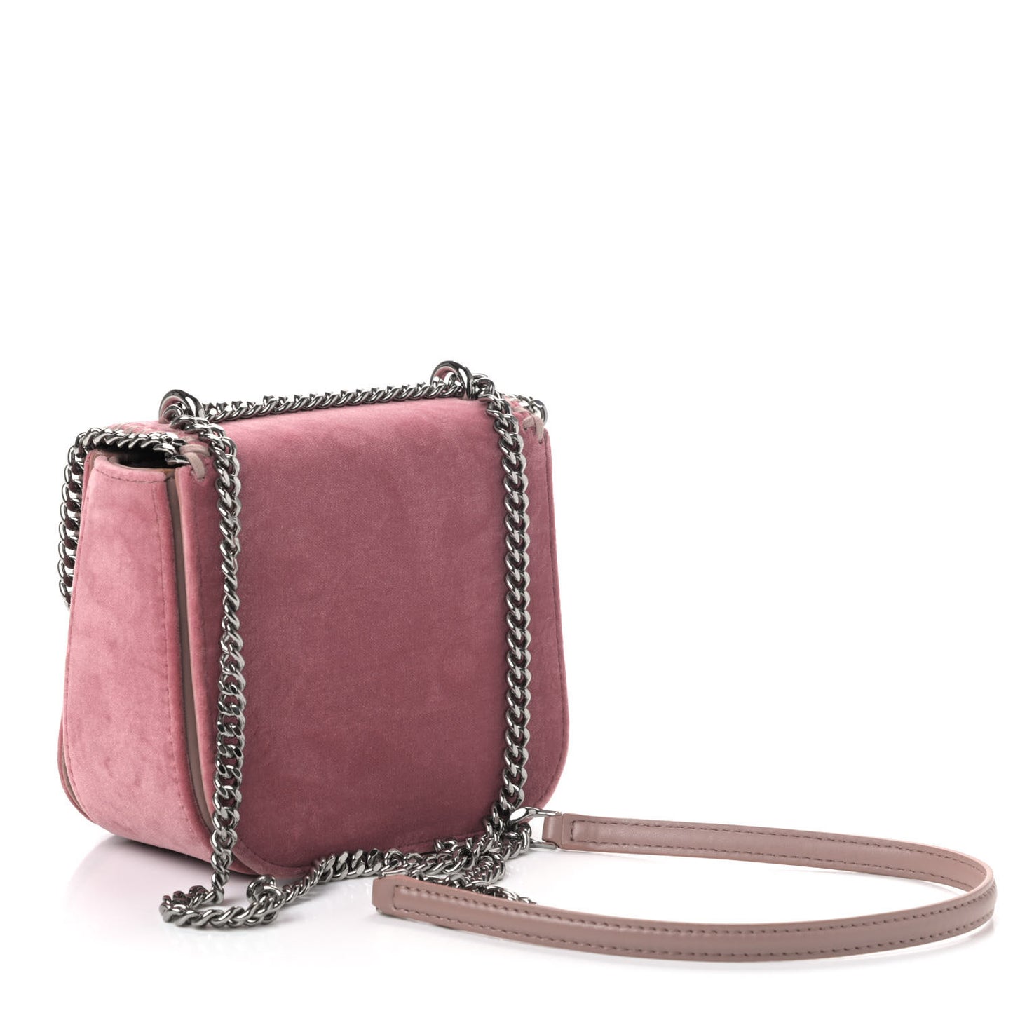 Velvet Falabella Box Shoulder Bag Pink
