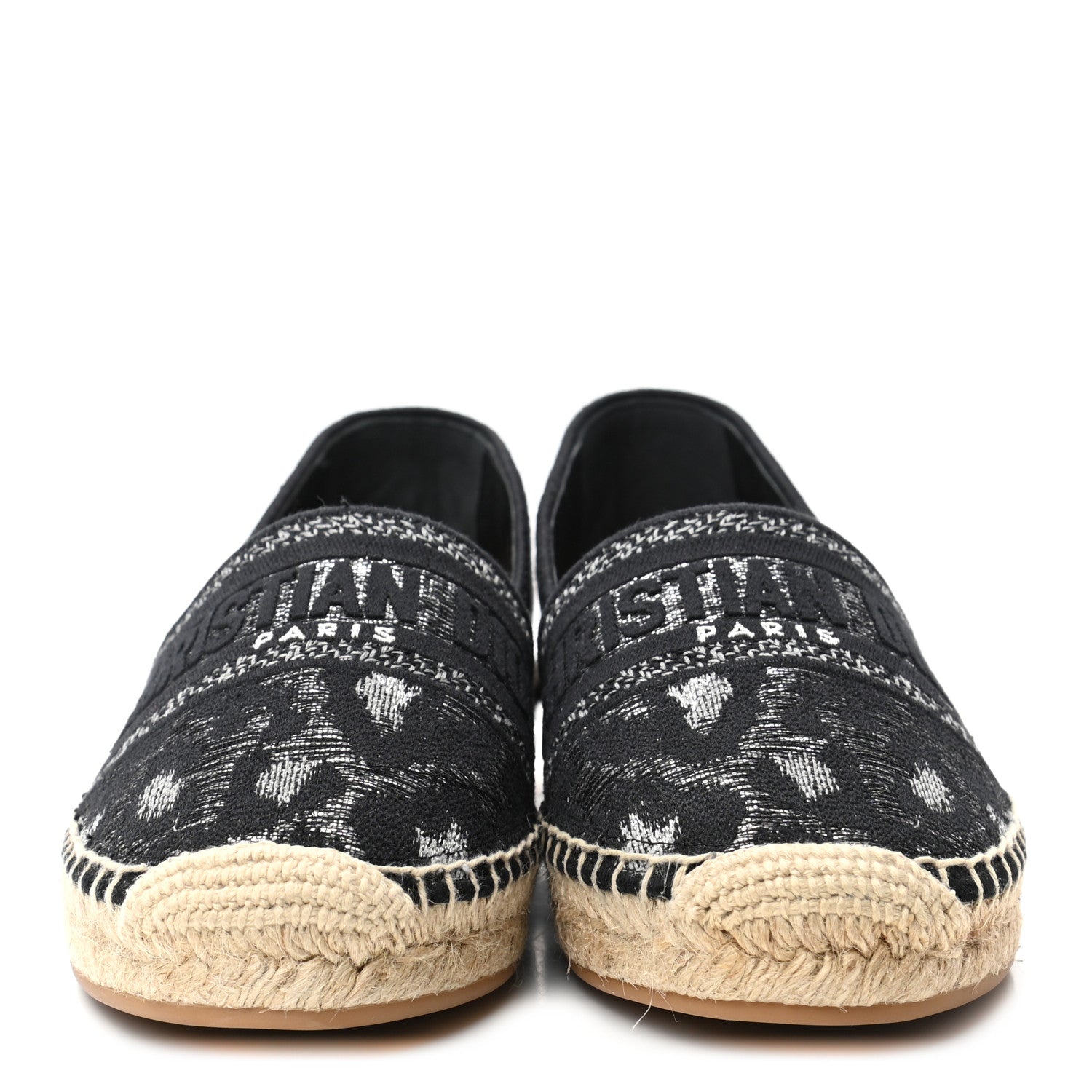 Christian Dior Lurex Embroidered Mizza Granville Espadrille 37.5 Black 2 of 8