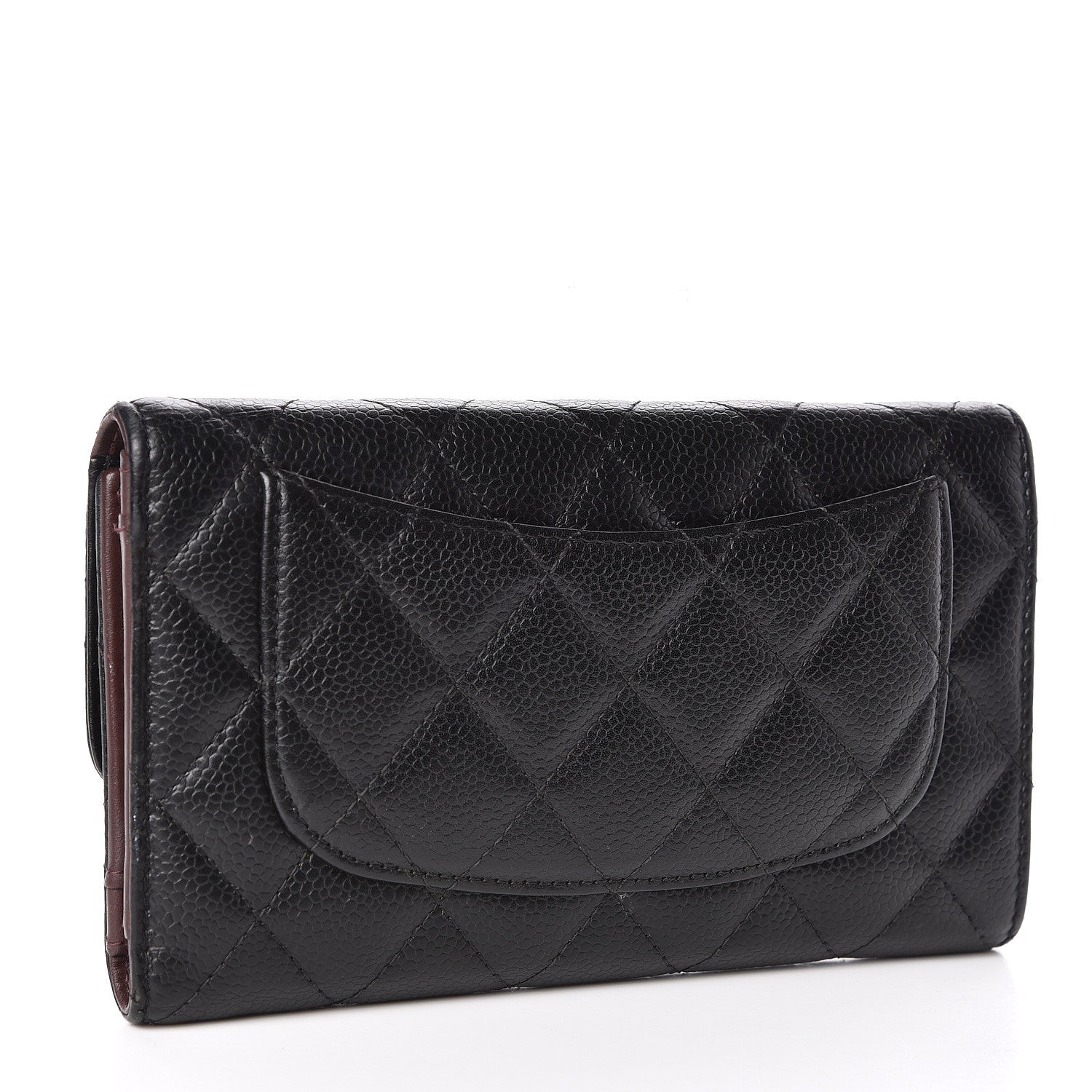 Chanel Caviar Quilted Long Flap Wallet Black 3 of 9