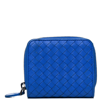 Bottega Veneta Nappa Intrecciato Zip Around Wallet Signal Blue 1 of 8