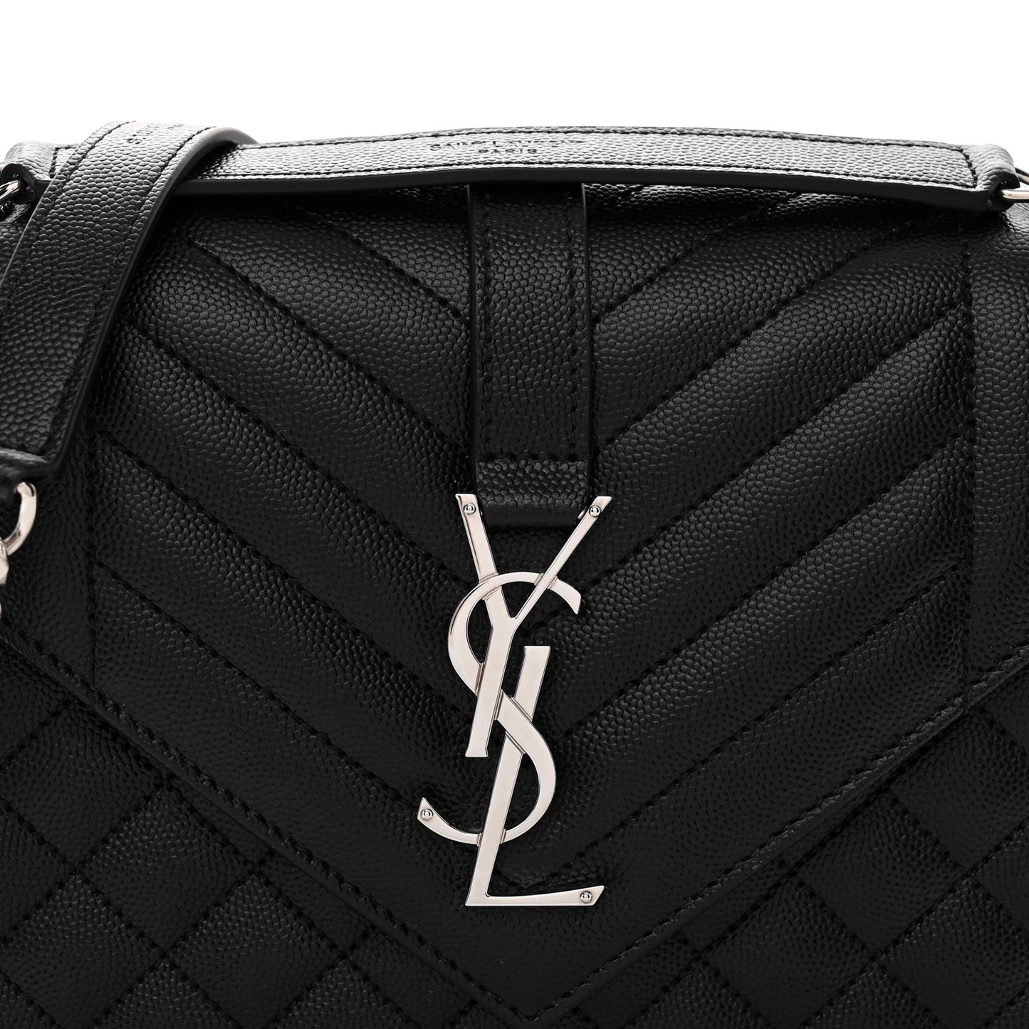 Grain De Poudre Textured Mixed Matelasse Triquilt Medium Monogram Satchel Black