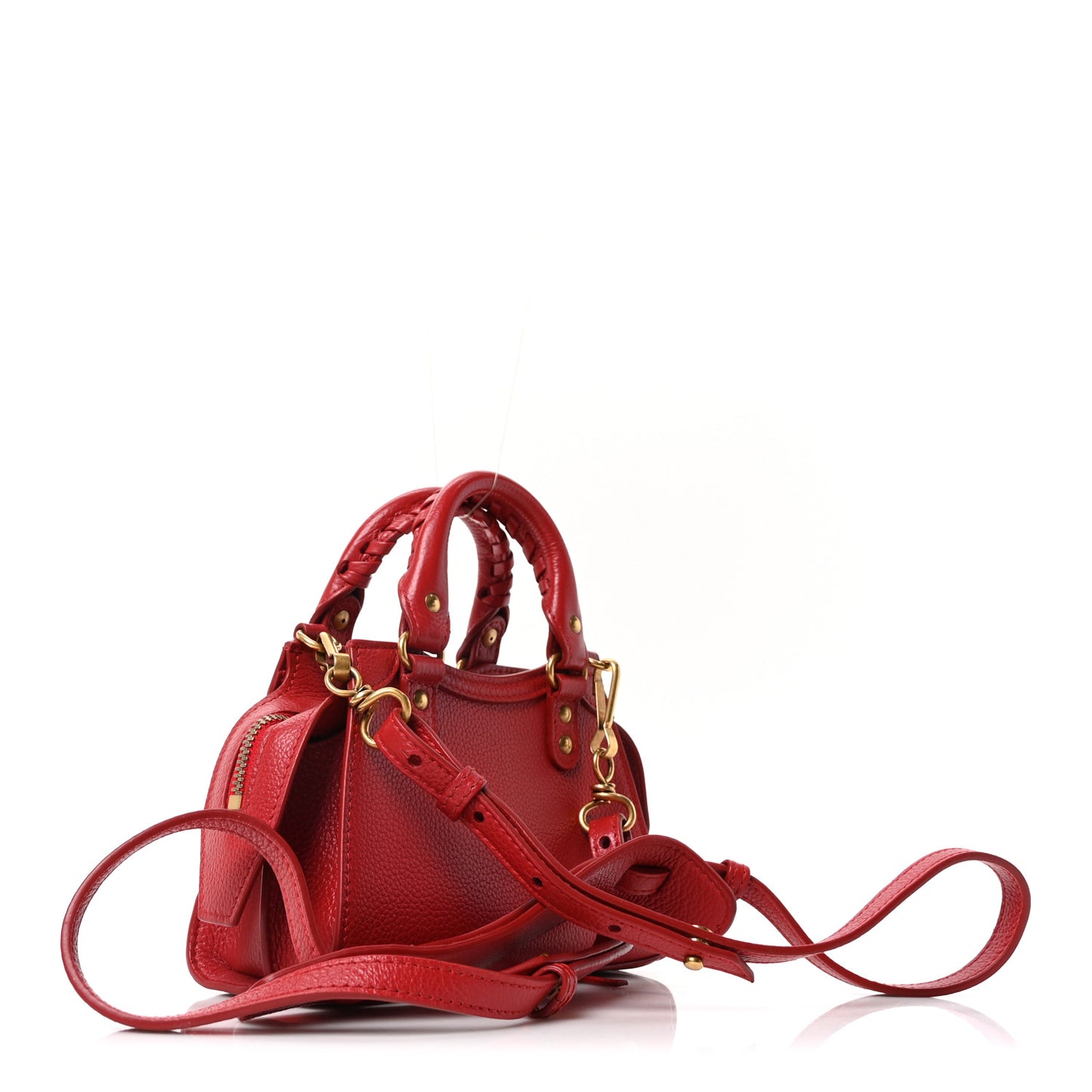 Grained Calfskin Neo Classic Brass Hardware Nano City Red