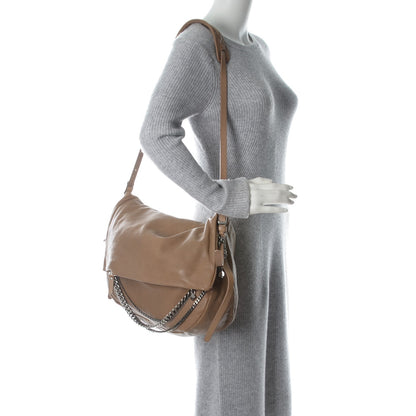 Jimmy Choo Lambskin Biker Large Hobo Beige 2 of 13