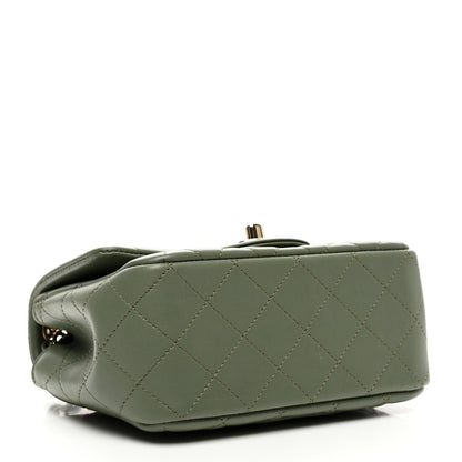 Chanel Lambskin Quilted Mini Square Flap Green 4 of 10