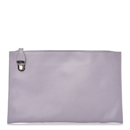 Prada Saffiano Lux Clutch Pouch Glicine 1 of 7