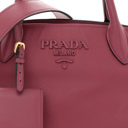 Prada Saffiano Cuir Calfskin Small Monochrome Top Handle Tote Bruyere 8 of 11