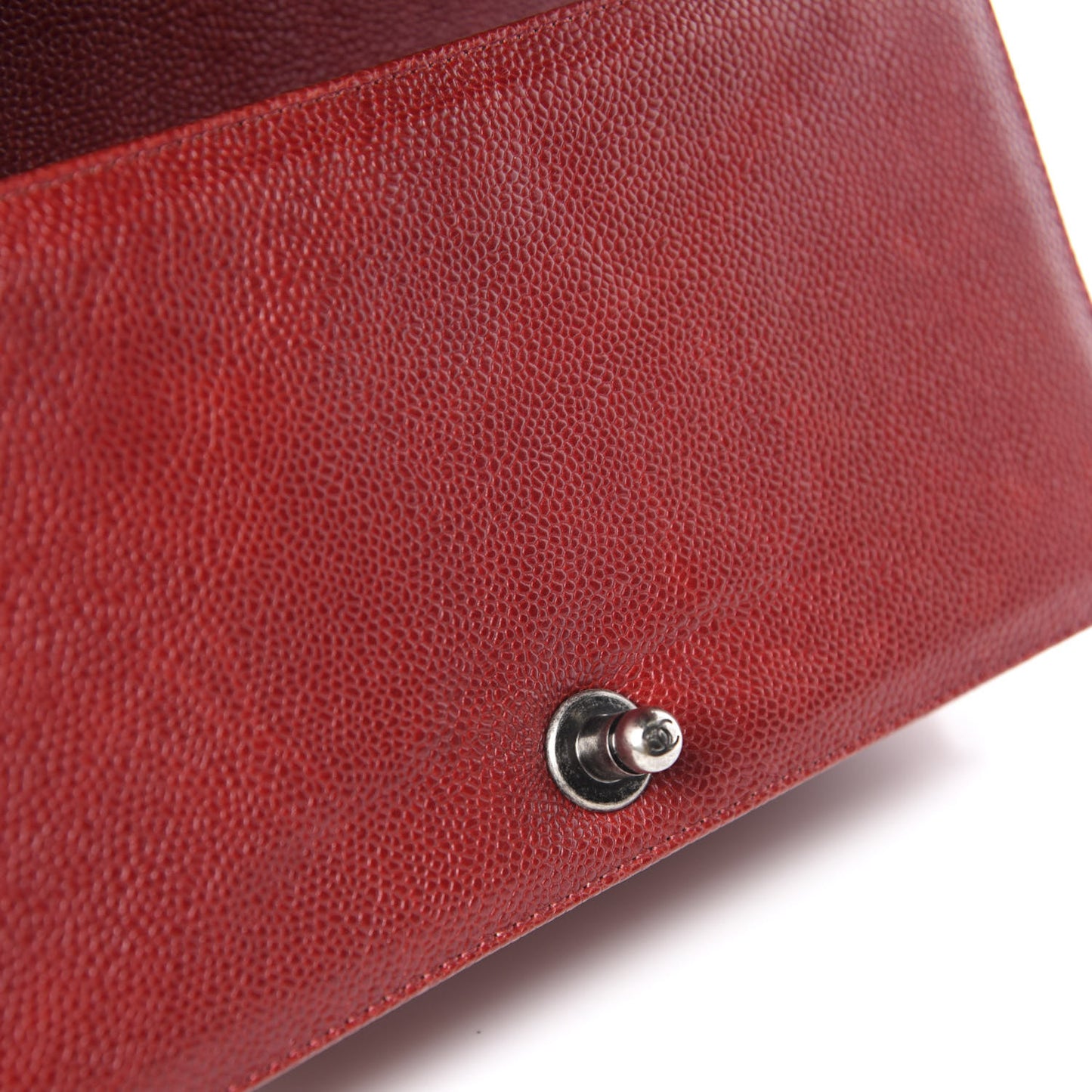 Caviar Quilted Medium Boy Flap Dark Red