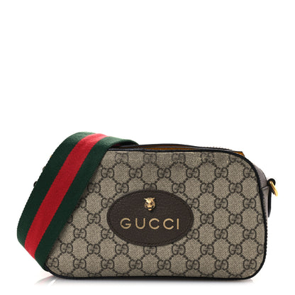 Gucci GG Supreme Monogram Web Neo Vintage Shoulder Bag Beige New Acero Crop 1 of 12