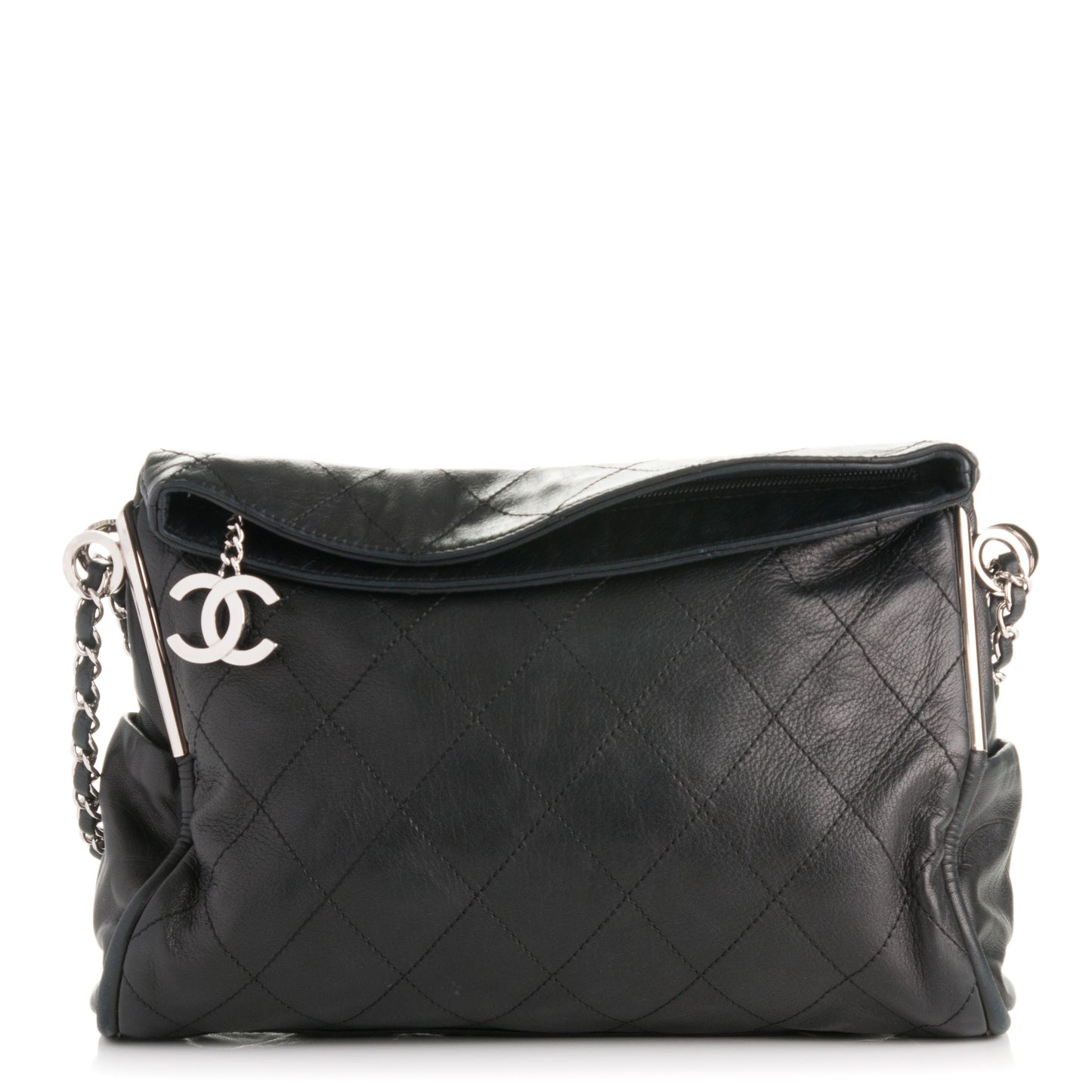 Lambskin Stitched Medium Ultimate Soft Tote Black
