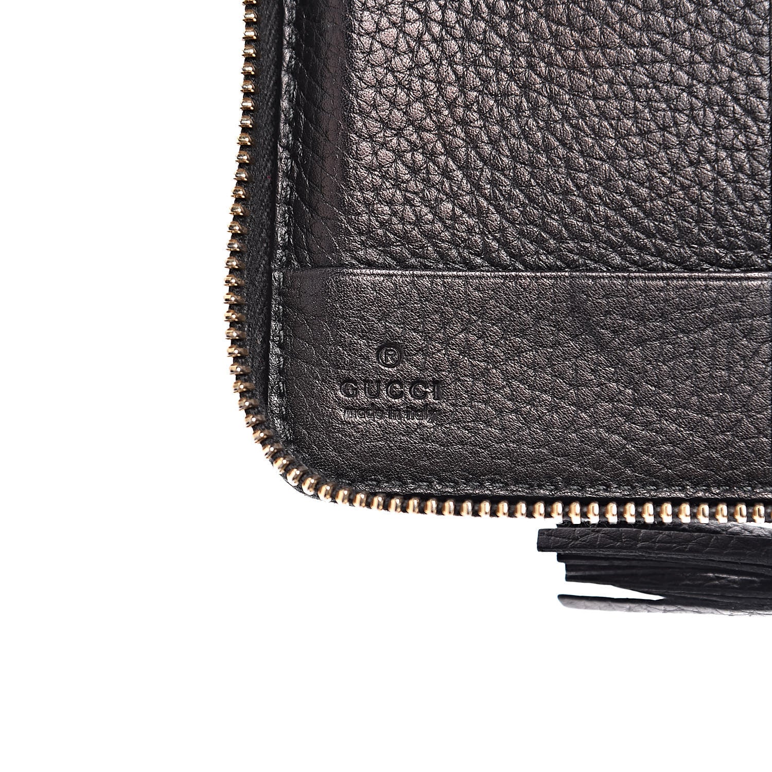 Gucci Pebbled Calfskin Medium Soho Zip Around Wallet Black 6 of 13