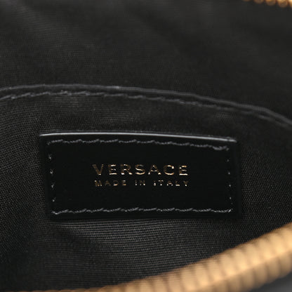 Versace Calfskin 90's Vintage Logo Crossbody Clutch Black White 6 of 8