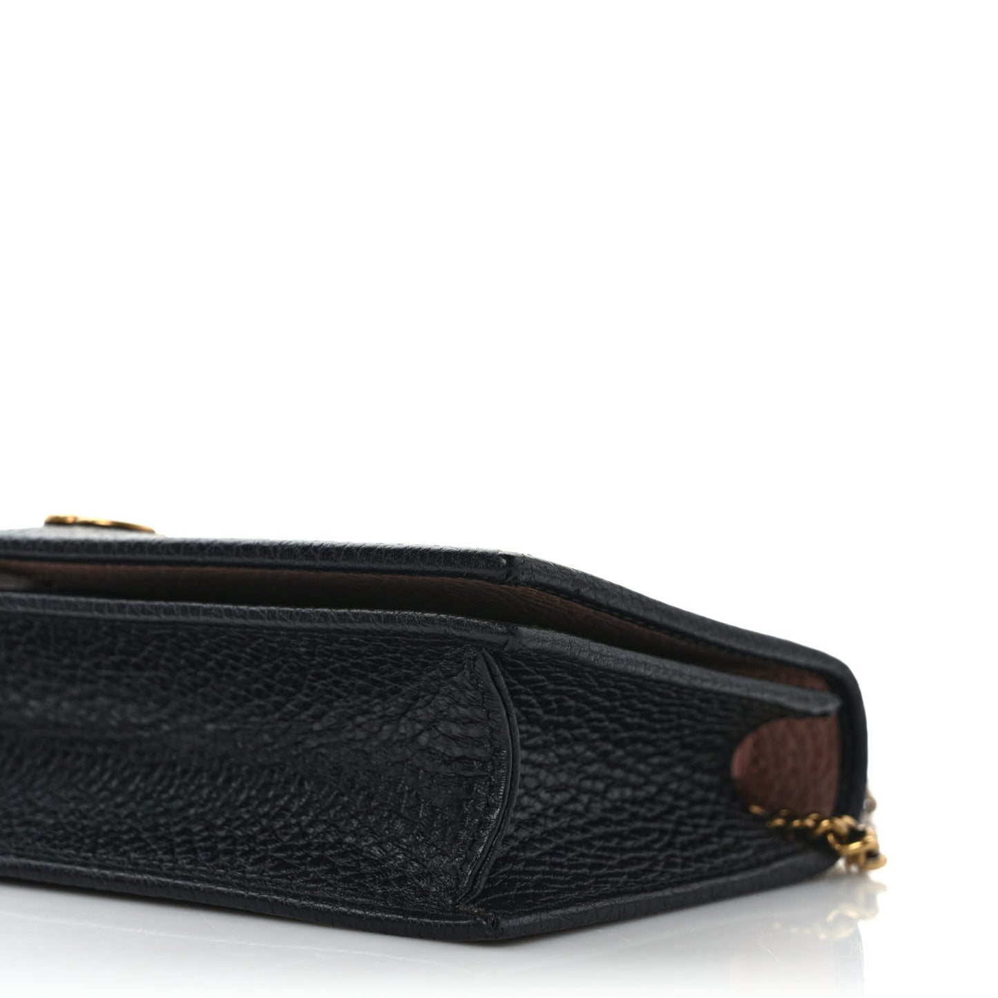Calfskin GG Marmont Bow Chain Wallet Black