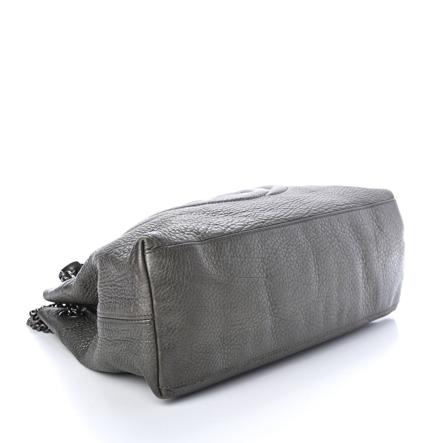 Metallic Pebbled Calfskin Medium Soho Chain Shoulder Bag Sasso