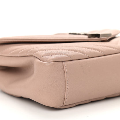 Saint Laurent Sheepskin Matelasse Chevron Monogram Medium College Bag Rose Poudre 8 of 9