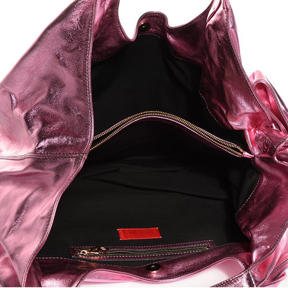 Valentino Garavani Metallic Nappa Nuage Bow Hobo Pink 5 of 10