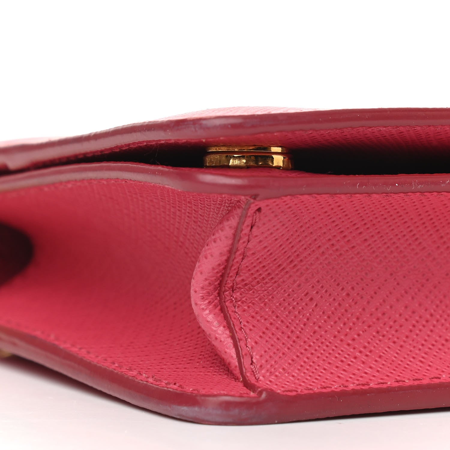 Prada Saffiano Metal Phone Wristlet Crossbody Wallet Peonia 9 of 12