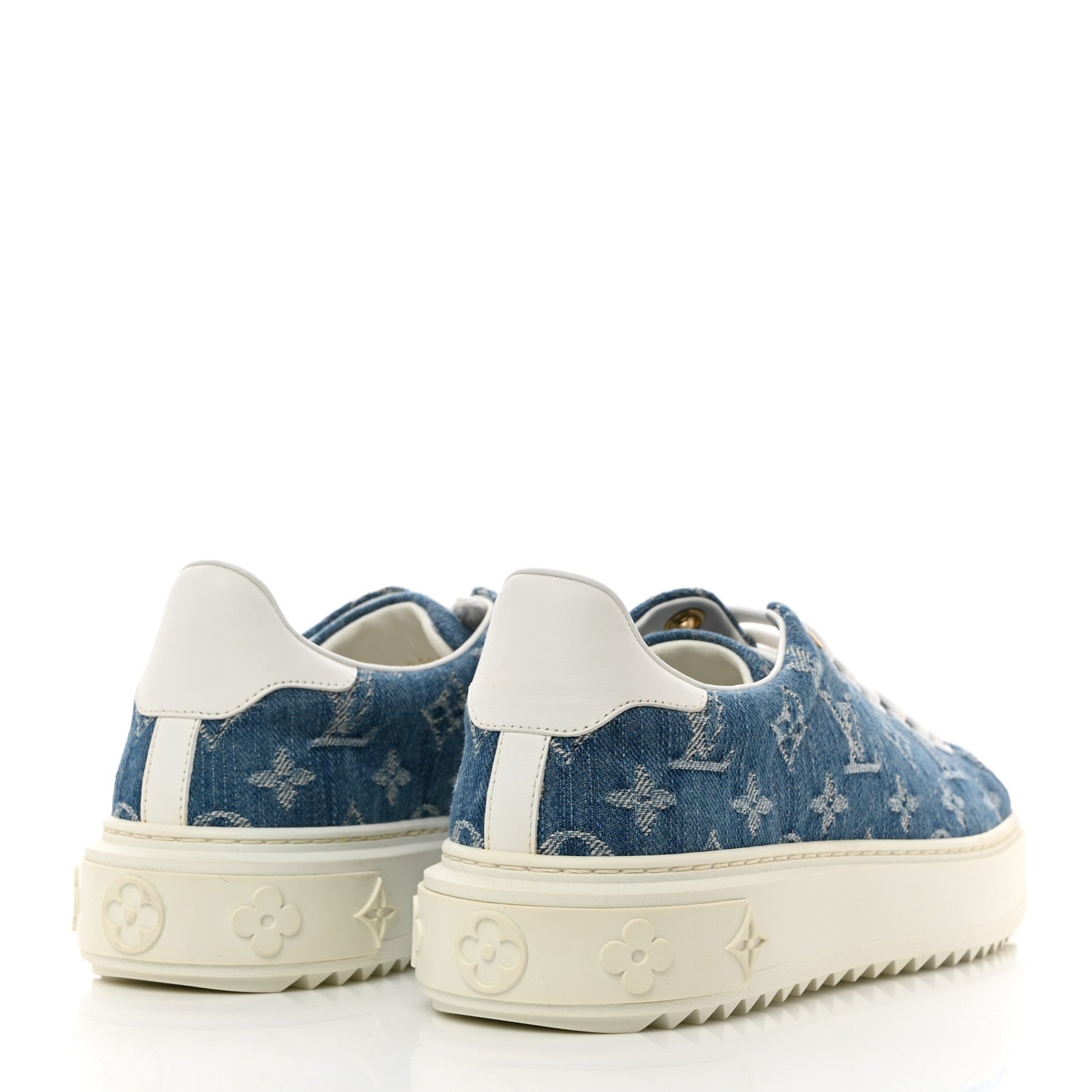 Louis Vuitton Denim Monogram Time Out Sneakers 38 4 of 8