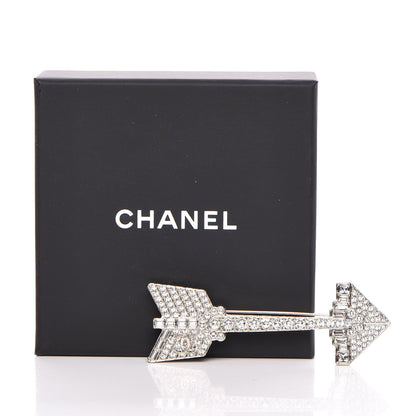 Chanel Crystal CC Arrow Brooch Silver 5 of 5